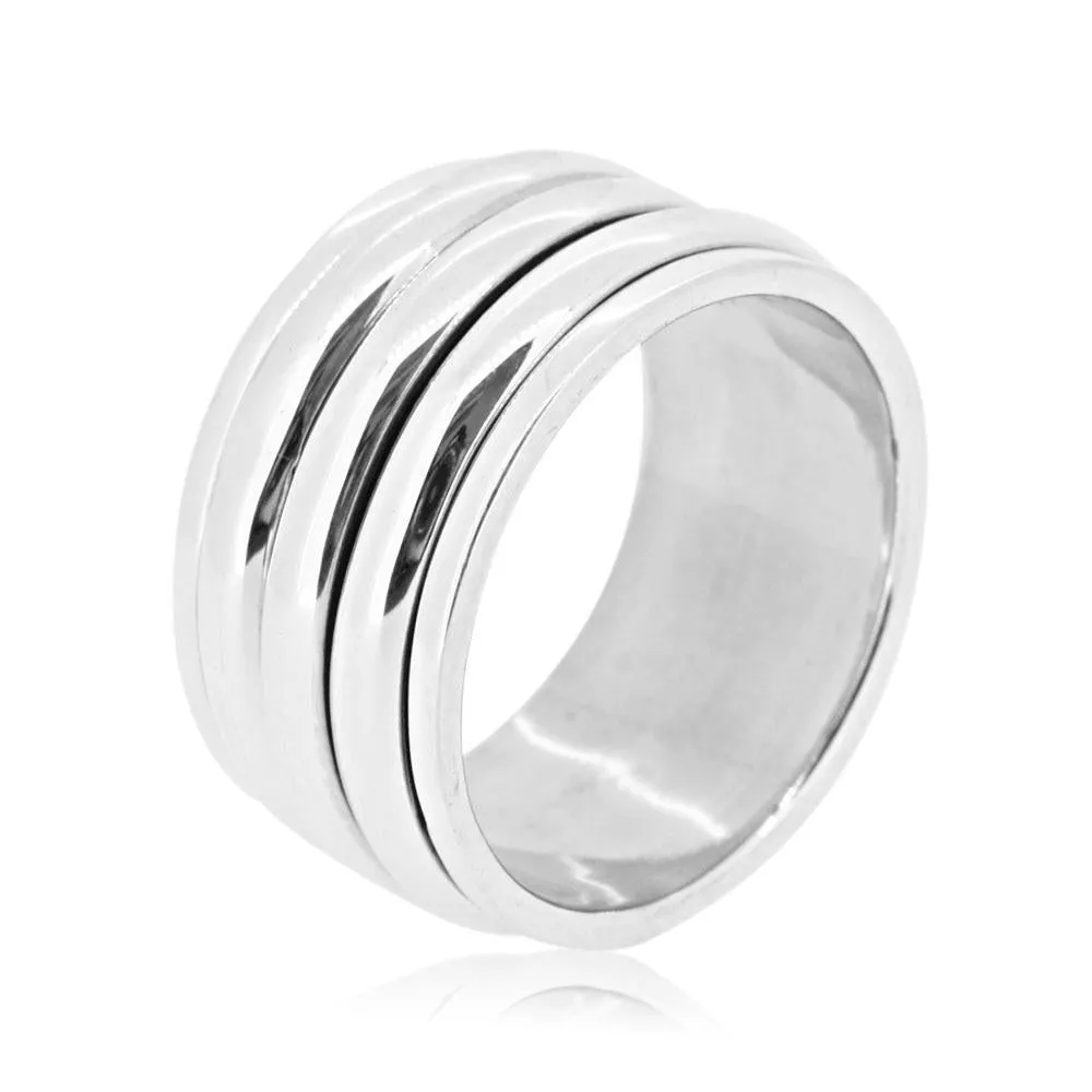 Women's Chunky Spinning Ring, Thumb Ring Solid 925 Silver