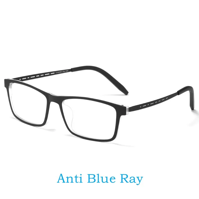 Yimaruili Men's Full Rim Square Tr 90 Titanium Anti Blue Light Reading Glasses Y8822