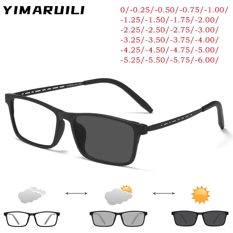 Yimaruili Men's Full Rim Square Tr 90 Titanium Anti Blue Light Reading Glasses Y8822