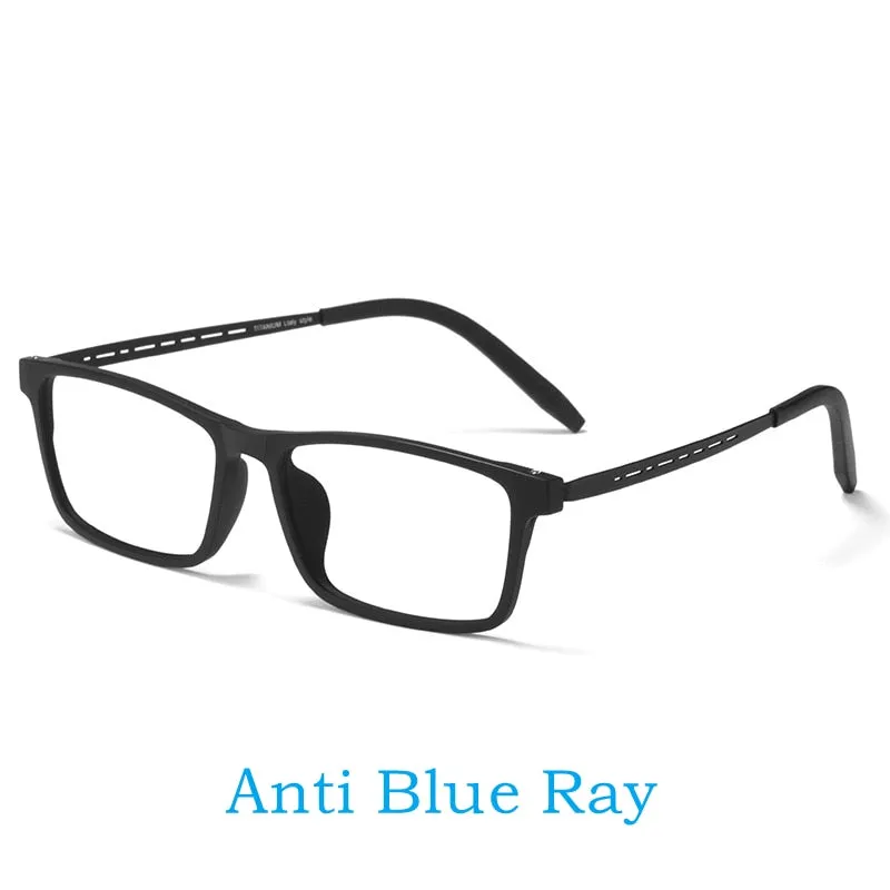 Yimaruili Men's Full Rim Square Tr 90 Titanium Anti Blue Light Reading Glasses Y8822