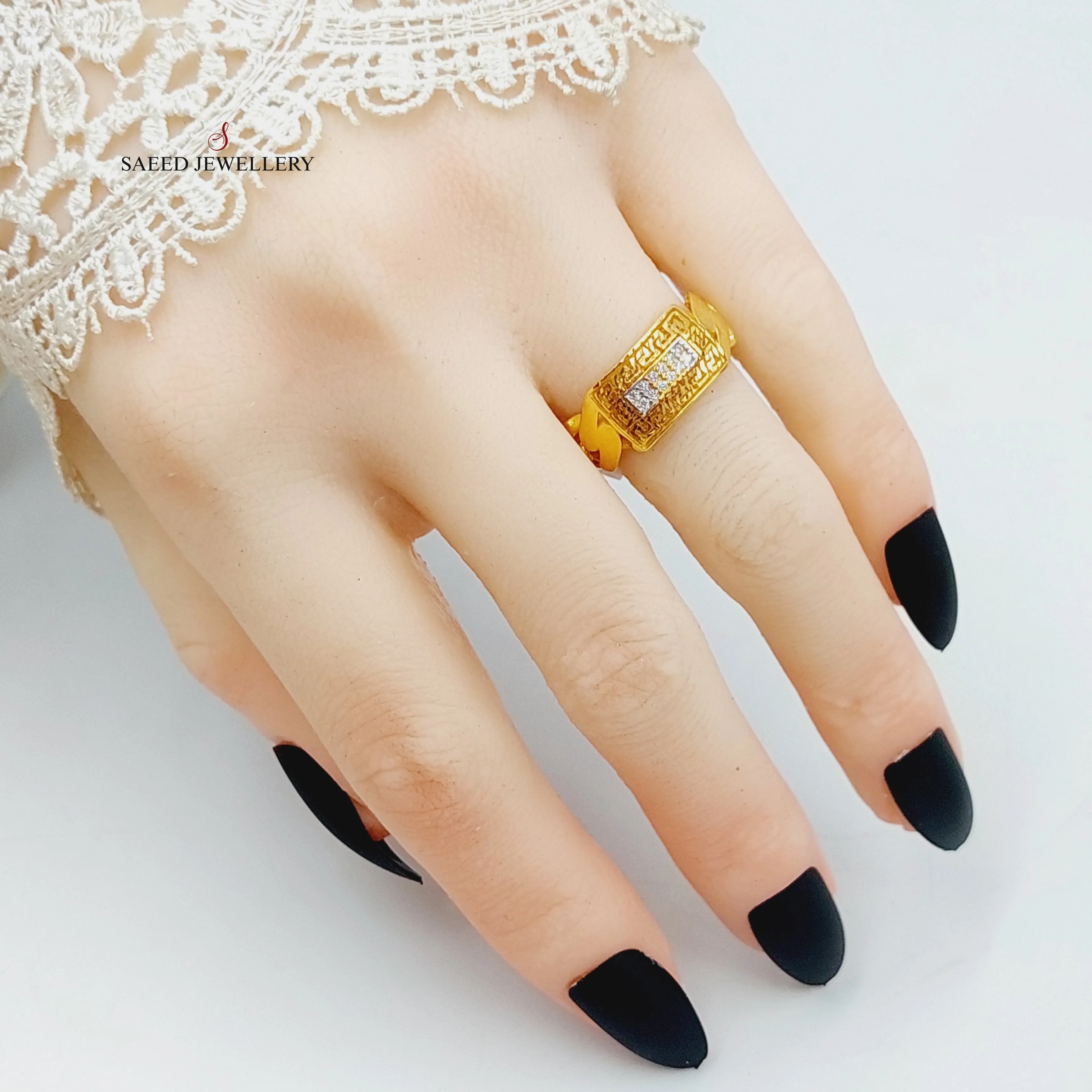 Zircon Studded Bar Ring